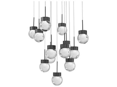 Modern Forms Double Bubble 13-Light Black Globe Pendant MOFPD82013SBK