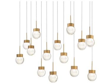 Modern Forms Double Bubble 14-Light Aged Brass Globe Island Pendant MOFPD82014LAB