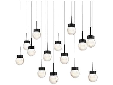 Modern Forms Double Bubble 14-Light Black Globe Island Pendant MOFPD82014LBK