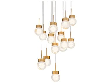 Modern Forms Double Bubble 15-Light Aged Brass Globe Pendant MOFPD82015RAB