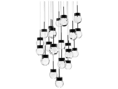 Modern Forms Double Bubble 21-Light Black Globe Pendant MOFPD82021RBK