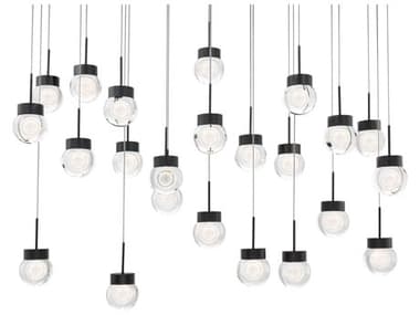 Modern Forms Double Bubble 23-Light Black Globe Island Pendant MOFPD82023LBK