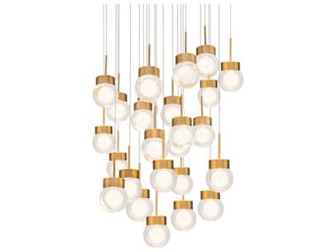 Modern Forms Double Bubble 25-Light Aged Brass Globe Pendant MOFPD82025SAB