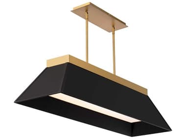 Modern Forms Bentley 1-Light Black Aged Brass LED Linear Island Pendant MOFPD88344BKAB