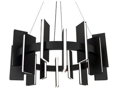 Modern Forms Ronan 1-Light Black Geometric Pendant MOFPD9533BK