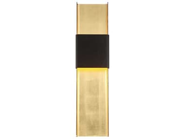 Modern Forms Tribeca 32" Tall 1-Light Bronze Gold Leaf Glass LED Wall Sconce MOFWS40832BZGL