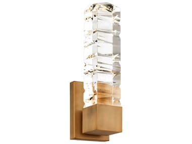 Modern Forms Juliet 15" Tall 1-Light Aged Brass Crystal LED Wall Sconce MOFWS58115AB