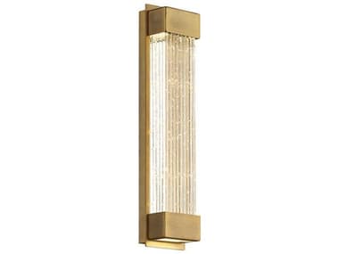 Modern Forms Tower 14" Tall 1-Light Aged Brass Crystal LED Wall Sconce MOFWS58814AB