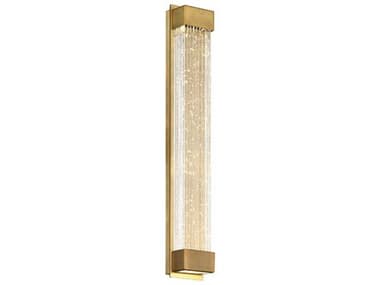 Modern Forms Tower 20&quot; Tall 1-Light Aged Brass Crystal LED Wall Sconce MOFWS58820AB