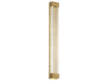 Modern Forms Tower 27" Tall 1-Light Aged Brass Crystal LED Wall Sconce MOFWS58827AB