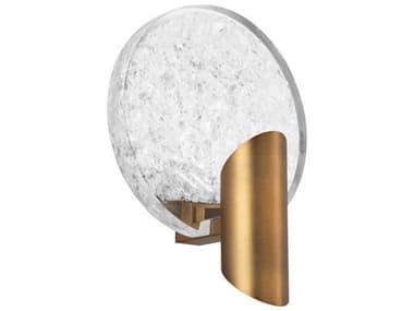 Modern Forms Oracle 9" Tall 1-Light Aged Brass Crystal LED Wall Sconce MOFWS69009AB