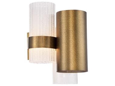 Modern Forms Harmony 13" Tall 2-Light Aged Brass Glass LED Wall Sconce MOFWS71014AB