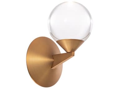 Modern Forms Double Bubble 7" Tall 1-Light Aged Brass Crystal LED Wall Sconce MOFWS82006AB