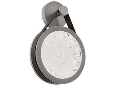 Modern Forms Clare 1-Light Black Leather Antique Nickel Wall Sconce MOFWS86516BKAN