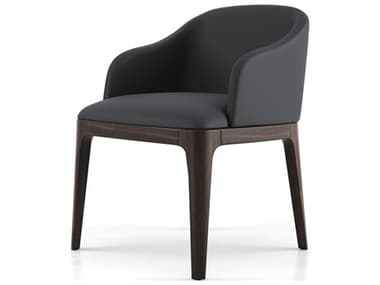 Modloft Wooster Graphite Eco Leather Arm Dining Chair MOLHI80033107GNM