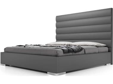Modloft Prince Granite Eco Leather King Platform Bed MOLMD322KGNT
