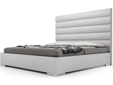 Modloft Prince Pearl Gray Eco Leather King Platform Bed MOLMD322KGRY