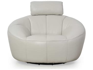 Moroni Casper Swivel 43" Gray Leather Accent Chair MOR29206B1383