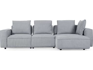 Moroni Josie Reclining 115" Wide Gray Fabric Upholstered Sectional Sofa MOR297SC1224A