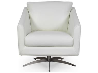Moroni Jayden Swivel 29" White Leather Accent Chair MOR53006B1296