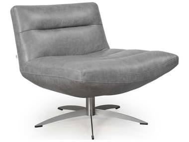 Moroni Alfio Swivel Gray Leather Accent Chair MOR58006C2184