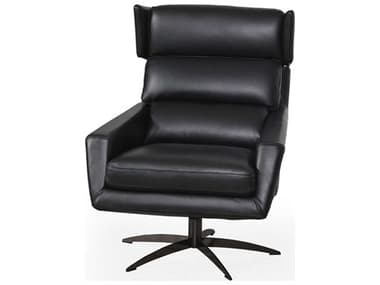 Luxecor Urbane Swivel Black Leather Accent Chair LXCURB32510