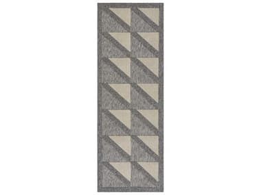 Momeni Vines Geometric Runner Area Rug MOVINESVN01GRY2776