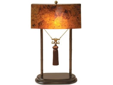 Maitland Smith Spotted Patina Tassel With Inlaid Faux Tortoise Penshell Black Table Lamp MS810217
