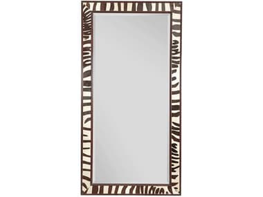 Maitland Smith Ebony with Faux Zebra Hair on Hide Safari 43''W x 81''H Rectangular Floor Mirror MS810228