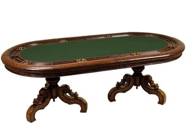 Maitland Smith 91" Brown Dark Antique Lido Poker Game Table MS810431