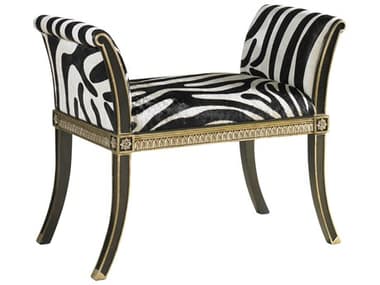 Maitland Smith 35" Black Fabric Upholstered Accent Bench MS810542