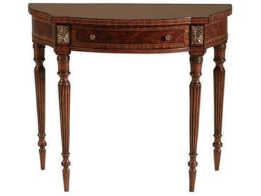 Maitland Smith Reed 36" Demilune Wood Regency Console Table MS810834
