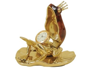 Maitland Smith Cast Brass Frog Prince Clock MS812613