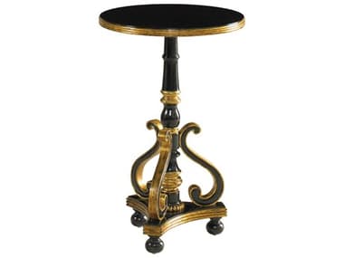 Maitland Smith Ivan Round Wood Ebony End Table MS813230