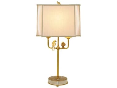 Maitland Smith Perch Amber Brass Glass Buffet Lamp MS814917