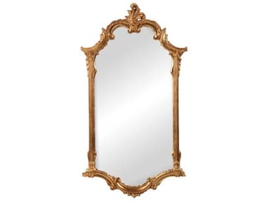 Maitland Smith Antiqued Gold Leaf Cartouche 26''W x 46''H Wall Mirror MS815615