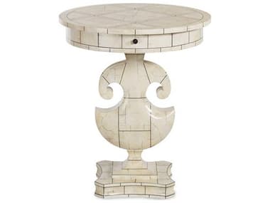 Maitland Smith Lyre Spot Round Ivory End Table MS817632