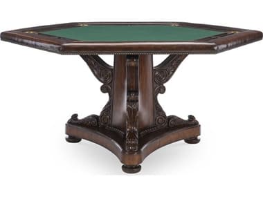 Maitland Smith 56" Brown Dark Antique Lido Poker Game Table MS829931