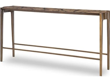 Maitland Smith Flow 65" Rectangular Metal Antiqued Brass Console Table MS830234