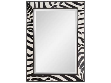 Maitland Smith Black / White Kenya 36''W x 50''H Rectangular Wall Mirror MS831528