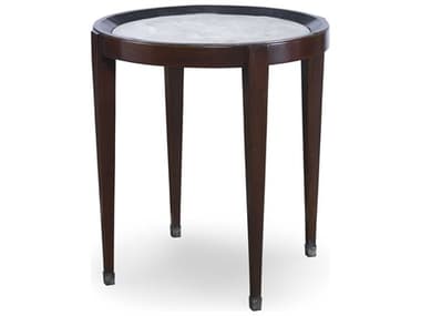 Maitland Smith Winthrop Round Stone Dark Walnut End Table MS834136