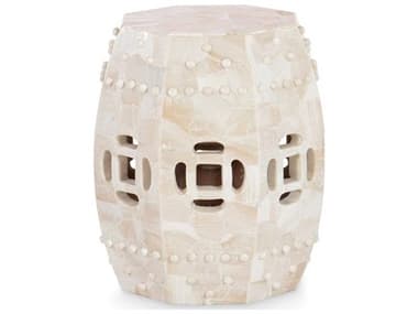 Maitland Smith Qing Octagon Stone White End Table MS834532