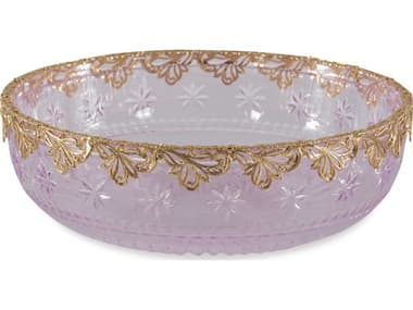 Maitland Smith Pink Carved Crystal Decorative Bowl MS835421