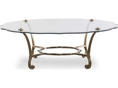Maitland Smith 46" Round Glass Polished Brass Cocktail Table MS836433