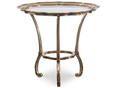 Maitland Smith Chiara Glass Polished Brass End Table MS836832