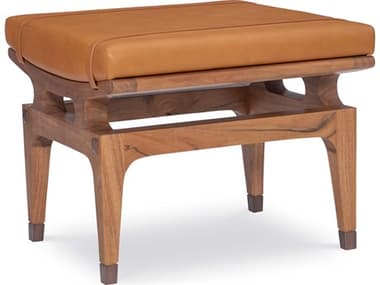 Maitland Smith Saddle Back Brown Faux Leather Ottoman MS843543