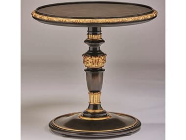 Maitland Smith Grand Traditions Round Wood Havana Aged Gold End Table MS880104