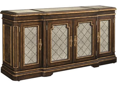 Maitland Smith Aria 78'' Ash Wood Aria Aged Gold Credenza Sideboard MS880310
