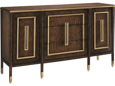 Maitland Smith Lyric 68" Wide 3-Drawers Brown Cherry Wood Dresser MS880315