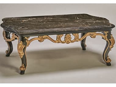 Maitland Smith Grand Traditions 60" Rectangular Marble Bombay Venetian Gold Cocktail Table MS880401